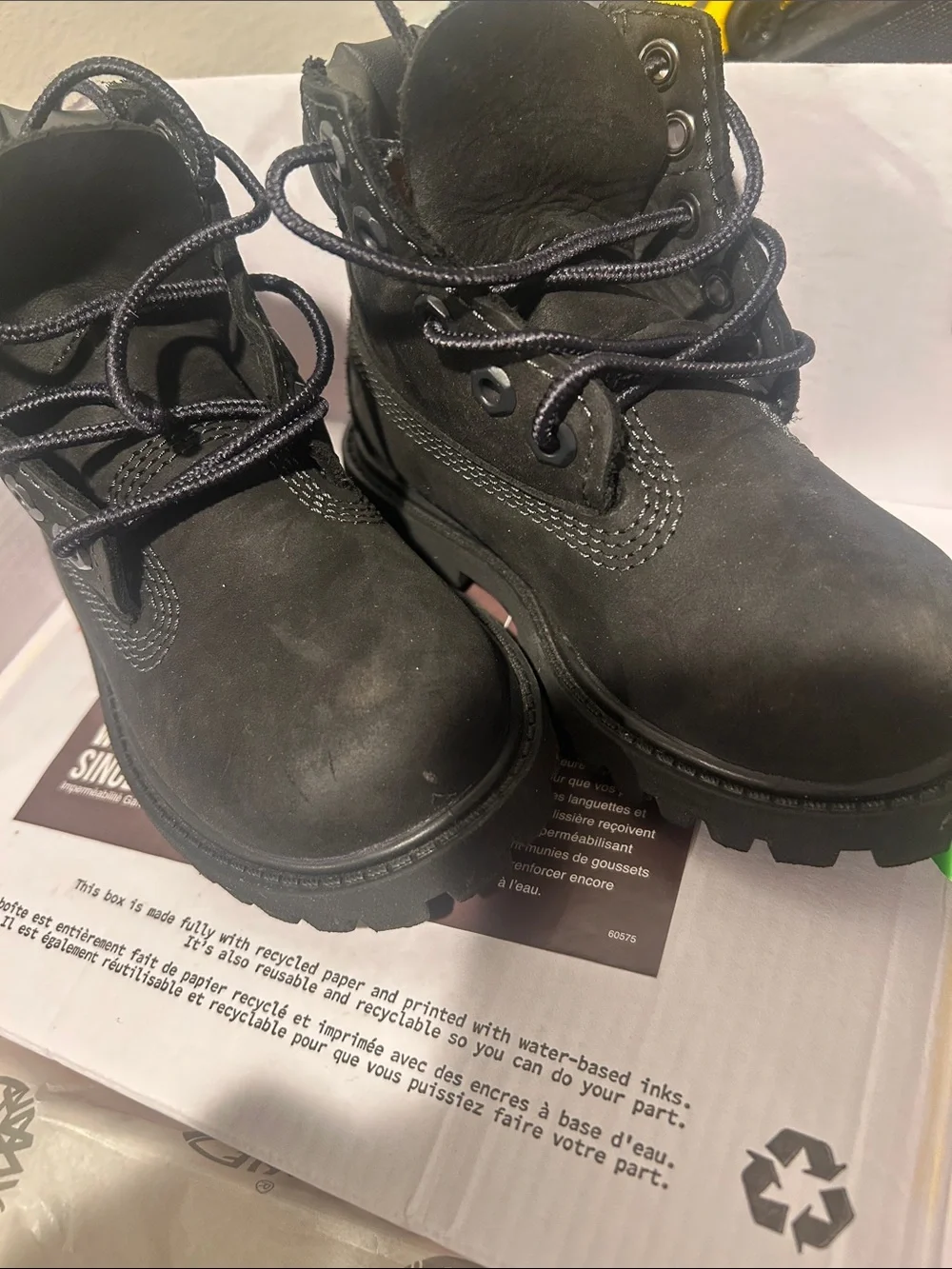 Timberland Kids Black Lace-Up Waterproof Boots